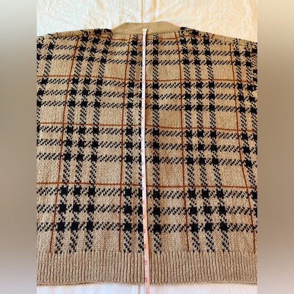 Pendleton Women’s Tan Plaid Cropped Boxy Cardigan Sweater Size M NWOT - Picture 7 of 9